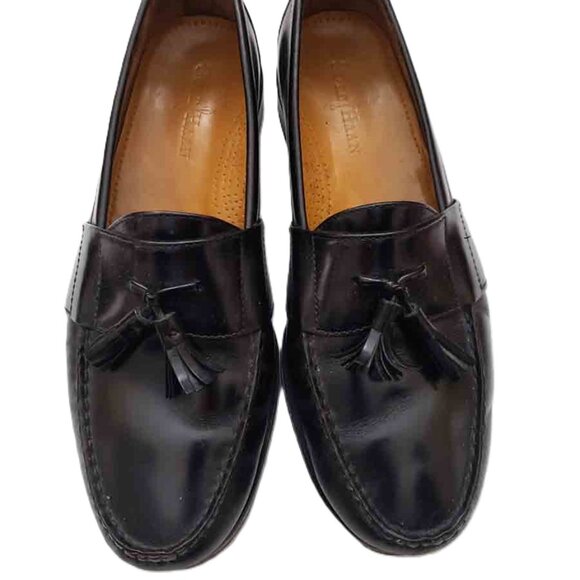 Cole Haan Black Leather Tassel Loafers ACTUAL SIZE Men's 11M - Picture 2 of 4